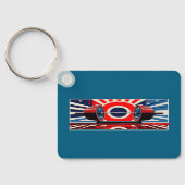 Patriottische Pop Art Olympic Barbell Set Sleutelhanger (Achterkant)
