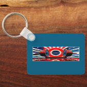 Patriottische Pop Art Olympic Barbell Set Sleutelhanger (Achterkant)