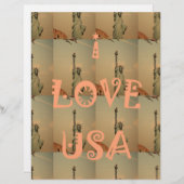 Patriottische Pop Kunst: "Ik hou van de VS" Grafis Briefhoofd (Voorkant / Achterkant)