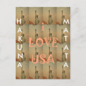 Patriottische Pop Kunst: "Ik hou van de VS" Grafis Briefkaart (Voorkant)