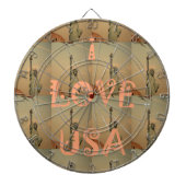 Patriottische Pop Kunst: "Ik hou van de VS" Grafis Dartbord (Voorkant)