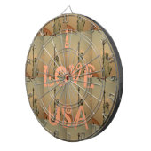 Patriottische Pop Kunst: "Ik hou van de VS" Grafis Dartbord (Voorkant Rechts)