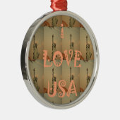 Patriottische Pop Kunst: "Ik hou van de VS" Grafis Metalen Ornament (Rechts)