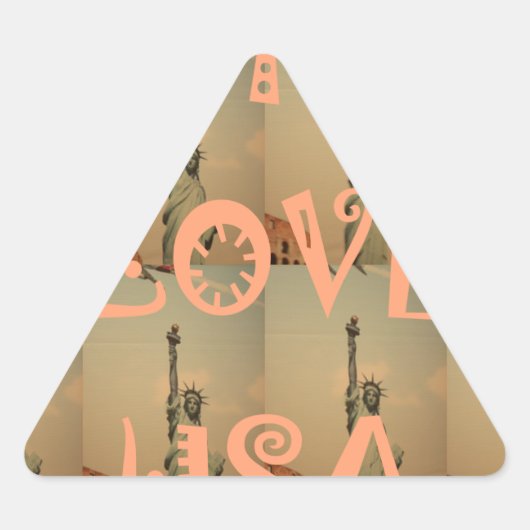 Patriottische Pop Kunst: "Ik hou van de VS" Grafis Sticker (Voorkant)