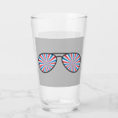 Patriottische PopArt Swirl zonnebril Glas (Achterkant)
