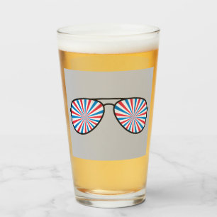 Patriottische PopArt Swirl zonnebril Glas