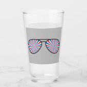 Patriottische PopArt Swirl zonnebril Glas (Voorkant)