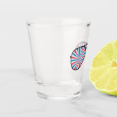 Patriottische PopArt Swirl zonnebril Shot Glas (Links)