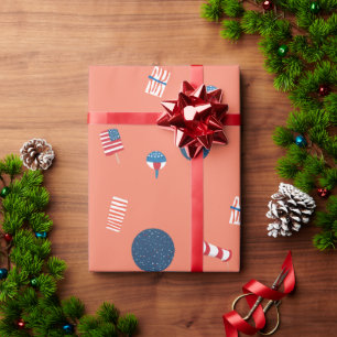 Patriottische Popsicles en Luchtvlaggen Inpakpapie Cadeaupapier