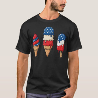 Patriottische Popsicles Ijs Usa Vlag 4De Van T-shirt