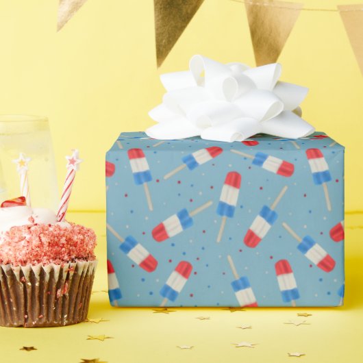 Patriottische Popsicles Inpakpapier (Verjaardagsfeest)