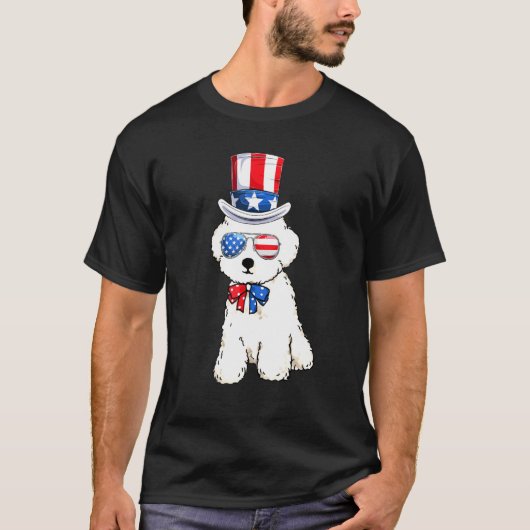 Patriottische porseleinhond Verenigde Staten Ameri T-shirt (Voorkant)