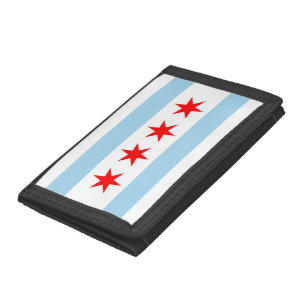 Patriottische portefeuille met vlag van Chicago, I Drievoud Portemonnee