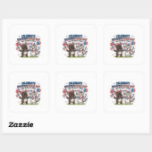 Patriottische poten 4 juli-viering vierkante sticker (Vel)