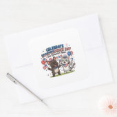 Patriottische poten 4 juli-viering vierkante sticker (Envelop)