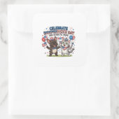 Patriottische poten 4 juli-viering vierkante sticker (Tas)