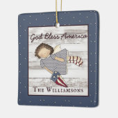 Patriottische primitieve landnaam Engel Keramisch Ornament (Links)