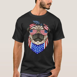 Patriottische pug 4 juli jongstleden Cute Dog Amer T-shirt