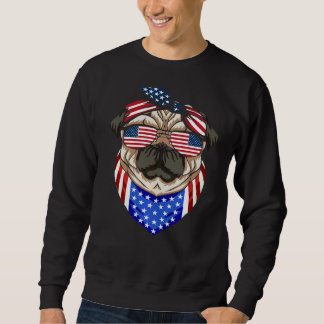 Patriottische pug 4 juli jongstleden Cute Dog Amer Trui