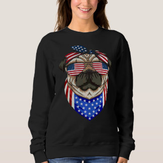 Patriottische pug 4 juli jongstleden Cute Dog Amer Trui