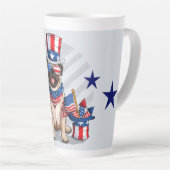 Patriottische Pug 4 juli Latte Mok (Rechterhoek)