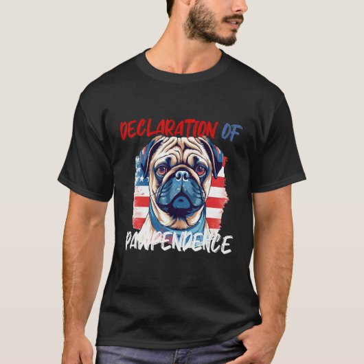 Patriottische Pug 4 juli T-shirt (Voorkant)