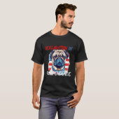 Patriottische Pug 4 juli T-shirt (Voorkant volledig)