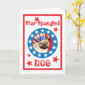 Patriottische Pug Kaart (Gele Bloem)