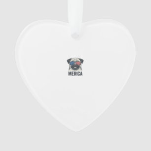 Patriottische Pug Merica Vintage Gravure Shirt Ont Ornament