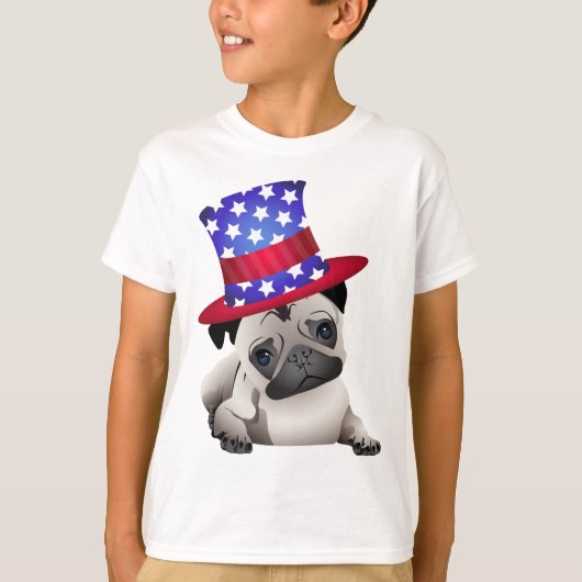 Patriottische pugs - voeg uw eigen tekst toe t-shirt (Voorkant)