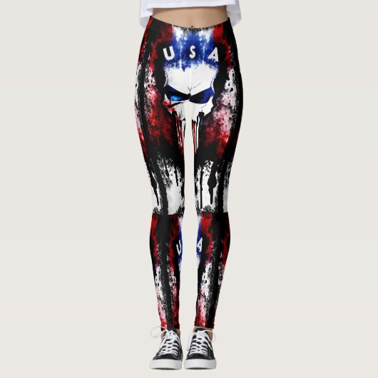 Patriottische Punisher (VS) Leggings (Voorkant)
