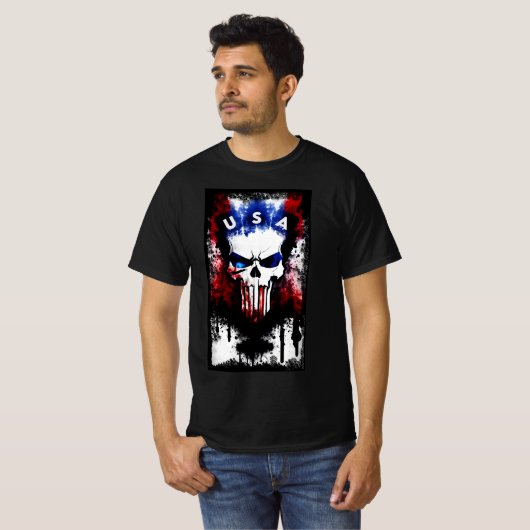 Patriottische Punisher (VS) T-shirt (Voorkant volledig)