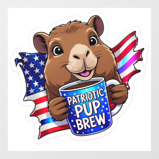 Patriottische Pup Brew' Holografische GOP Sticker (Vel)