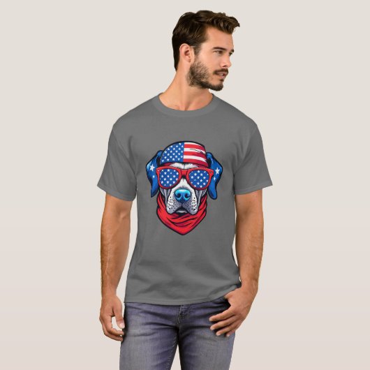 Patriottische pup in stijl t-shirt (Voorkant volledig)