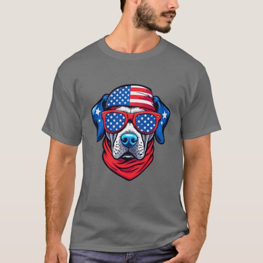 Patriottische pup in stijl t-shirt (Voorkant)