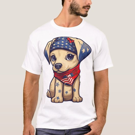 Patriottische Pup - Stijl 12 T-shirt (Voorkant)