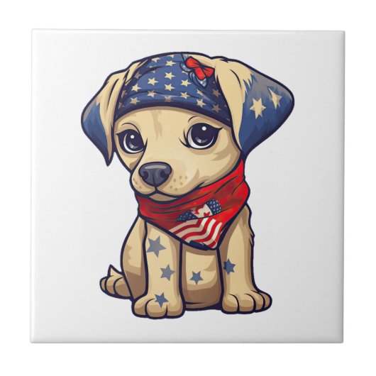 Patriottische Pup - Stijl 12 Tegeltje (Voorkant)