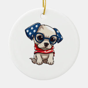 Patriottische Pup - Stijl 13 Keramisch Ornament