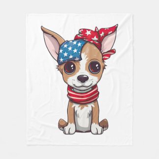 Patriottische Pup - Stijl 4 Fleece Deken