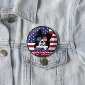 Patriottische Pup USA Ronde Button 7,6 Cm (In situ)