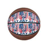Patriottische pup vieren 4 juli Onafhankelijkheids Basketbal (Voorkant)