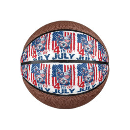 Patriottische pup vieren 4 juli Onafhankelijkheids Basketbal
