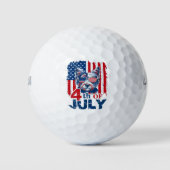 Patriottische pup vieren 4 juli Onafhankelijkheids Golfballen (Voorkant)