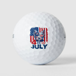 Patriottische pup vieren 4 juli Onafhankelijkheids Golfballen