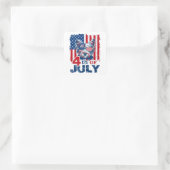 Patriottische pup vieren 4 juli Onafhankelijkheids Vierkante Sticker (Tas)