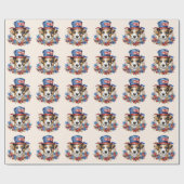 Patriottische Puppy 4 juli Verenigde Staten Onafha Cadeaupapier (Vlak)