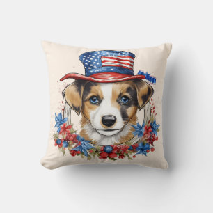 Patriottische Puppy 4 juli Verenigde Staten Onafha Kussen