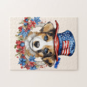 Patriottische Puppy 4 juli Verenigde Staten Onafha Legpuzzel (Horizontaal)