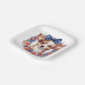 Patriottische Puppy 4 juli Verenigde Staten Onafha Papieren Bordje (Gebogen)