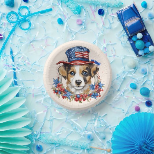 Patriottische Puppy 4 juli Verenigde Staten Onafha Papieren Kommen (Feest)